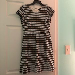 Black and white striped dress